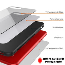 Charger l'image dans la galerie, iPhone 8 PLUS Case, Punkcase GlassShield Ultra Thin Protective 9H Full Body Tempered Glass Cover W/ Drop Protection & Non Slip Grip for Apple iPhone 7 PLUS / Apple iPhone 8 PLUS (White) (Color in image: Red)