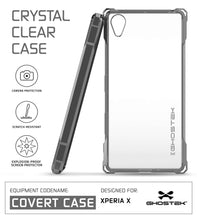Load image into Gallery viewer, Xperia X Case, Ghostek® Covert Dark Gray Series | Clear TPU | Warranty | Screen Protector | Ultra Fit (Color in image: Clear)