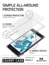 Load image into Gallery viewer, Xperia X Case, Ghostek® Covert Clear Series | Clear TPU | Warranty | Screen Protector | Ultra Fit (Color in image: Rose Pink)