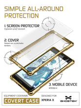 Load image into Gallery viewer, Xperia X Case, Ghostek® Covert Gold Series | Clear TPU | Warranty | Screen Protector | Ultra Fit (Color in image: Rose Pink)