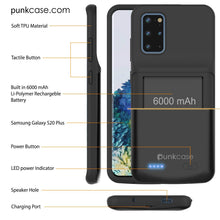 Charger l'image dans la galerie, PunkJuice S20+ Plus Battery Case All Black - Fast Charging Power Juice Bank with 6000mAh (Color in image: All Blue)