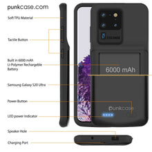 Charger l'image dans la galerie, PunkJuice S20 Ultra Battery Case All Black - Fast Charging Power Juice Bank with 6000mAh (Color in image: All Blue)