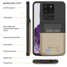 Charger l'image dans la galerie, PunkJuice S20 Ultra Battery Case Gold - Fast Charging Power Juice Bank with 6000mAh (Color in image: Patterned Blue)