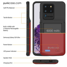 Charger l'image dans la galerie, PunkJuice S20 Ultra Battery Case Red - Fast Charging Power Juice Bank with 6000mAh (Color in image: Patterned Blue)