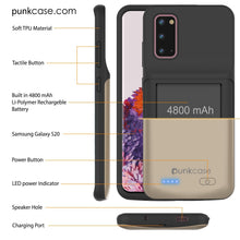 Charger l'image dans la galerie, PunkJuice S20 Battery Case Gold - Fast Charging Power Juice Bank with 4800mAh (Color in image: Patterned Blue)