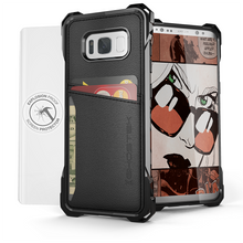 Charger l'image dans la galerie, Galaxy S8+ Plus Wallet Case, Ghostek Exec Black Series | Slim Armor Hybrid Impact Bumper | TPU PU Leather Credit Card Slot Holder Sleeve Cover (Color in image: Gold)