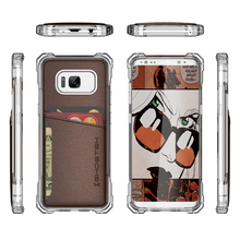 Load image into Gallery viewer, Galaxy S8 Wallet Case, Ghostek Exec Brown Series | Slim Armor Hybrid Impact Bumper | TPU PU Leather Credit Card Slot Holder Sleeve Cover (Color in image: Gold)