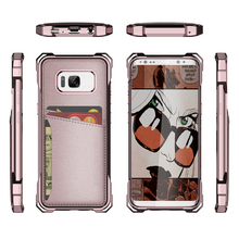 Charger l'image dans la galerie, Galaxy S8+ Plus Wallet Case, Ghostek Exec Pink Series | Slim Armor Hybrid Impact Bumper | TPU PU Leather Credit Card Slot Holder Sleeve Cover (Color in image: Red)