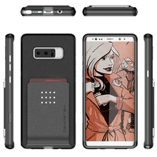 Load image into Gallery viewer, Galaxy Note 8 Case, Ghostek Exec 2 Slim Hybrid Impact Wallet Case for Samsung Galaxy Note 8 Armor | Black (Color in image: Brown)