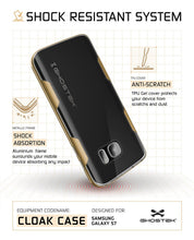 Charger l'image dans la galerie, Galaxy S7 Case, Ghostek Cloak Series Gold Slim Premium Protective Hybrid Impact Glass Armor (Color in image: red)