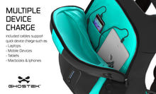 Load image into Gallery viewer, Ghostek NRGbag Teal Series Computer Laptop Messenger Backpack Book Bag + Battery Power Bank | Water Resistant | 7000mAh (Color in image: Blue)