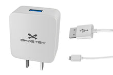 Load image into Gallery viewer, Ghostek® NRGcharge QuickCharge 2.0 Rapid High-speed Fast Wall Home White Charger w/ Micro USB Cable (Color in image: white)