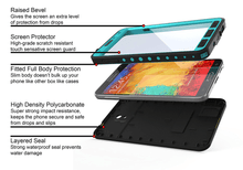 Charger l'image dans la galerie, ghostek-atomic-samsung-galaxy-note-3-teal-waterproof-case-w-attached-screen-protector-lifetime-warranty-slim-fitted-waterproof-shock-proof-dust-proof-dirt-proof-snow-proof-hard-shell-iii-n900-n9000-n9002-n9005-n9009-ghocas78 (Color in image: black)