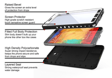 Charger l'image dans la galerie, ghostek-atomic-samsung-galaxy-note-3-white-waterproof-case-w-attached-screen-protector-lifetime-warranty-slim-fitted-waterproof-shock-proof-dust-proof-dirt-proof-snow-proof-hard-shell-iii-n900-n9000-n9002-n9005-n9009-ghocas79 (Color in image: black)