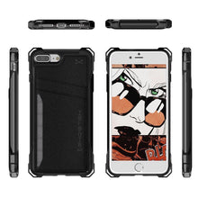 Charger l'image dans la galerie, iPhone 8+Plus Wallet Case, Ghostek Exec Black Series | Slim Armor Hybrid Impact Bumper | TPU PU Leather Credit Card Slot Holder Sleeve Cover