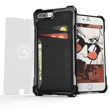 Charger l'image dans la galerie, iPhone 8+Plus Wallet Case, Ghostek Exec Black Series | Slim Armor Hybrid Impact Bumper | TPU PU Leather Credit Card Slot Holder Sleeve Cover (Color in image: Gold)