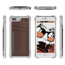 Charger l'image dans la galerie, iPhone 8+Plus Wallet Case, Ghostek Exec Brown Series | Slim Armor Hybrid Impact Bumper | TPU PU Leather Credit Card Slot Holder Sleeve Cover (Color in image: Red)