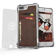 Charger l'image dans la galerie, iPhone 8+Plus Wallet Case, Ghostek Exec Brown Series | Slim Armor Hybrid Impact Bumper | TPU PU Leather Credit Card Slot Holder Sleeve Cover (Color in image: Gold)