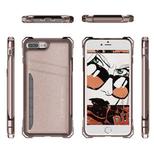 Charger l'image dans la galerie, iPhone 8+Plus Wallet Case, Ghostek Exec Pink Series | Slim Armor Hybrid Impact Bumper | TPU PU Leather Credit Card Slot Holder Sleeve Cover (Color in image: Red)