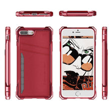 Charger l'image dans la galerie, iPhone 8+Plus Wallet Case, Ghostek Exec Red Series | Slim Armor Hybrid Impact Bumper | TPU PU Leather Credit Card Slot Holder Sleeve Cover (Color in image: Gold)