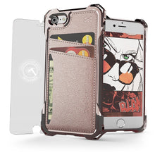 Load image into Gallery viewer, iPhone 7 Wallet Case, Ghostek Exec Pink Series | Slim Armor Hybrid Impact Bumper | TPU PU Leather Credit Card Slot Holder Sleeve Cover (Color in image: Pink)