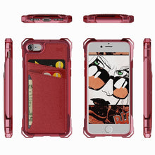 Load image into Gallery viewer, iPhone 7 Wallet Case, Ghostek Exec Red Series | Slim Armor Hybrid Impact Bumper | TPU PU Leather Credit Card Slot Holder Sleeve Cover (Color in image: Brown)