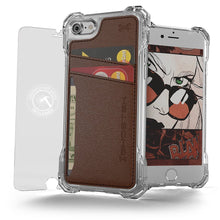Load image into Gallery viewer, iPhone 7 Wallet Case, Ghostek Exec Brown Series | Slim Armor Hybrid Impact Bumper | TPU PU Leather Credit Card Slot Holder Sleeve Cover (Color in image: Brown)