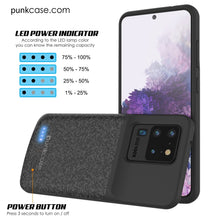 Charger l'image dans la galerie, PunkJuice S20 Ultra Battery Case Patterned Black - Fast Charging Power Juice Bank with 6000mAh (Color in image: Gold)