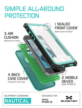 Charger l'image dans la galerie, iPhone SE/5S/5 Waterproof Case, Ghostek® Nautical  Teal Series| Underwater | Aluminum Frame | Ultra Fit (Color in image: Black)