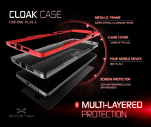 Charger l'image dans la galerie, OnePlus 2 Case, Ghostek® Cloak Red Series for OnePlus 2 Slim Hybrid | Lifetime Warranty Exchange (Color in image: black)
