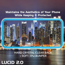 Load image into Gallery viewer, Maintains the Aesthe While Keeping ics of Your Phone t Protected HARD CRYSTAL CLEAR BA + SOFT TPU BUMPER LUCID 2.0 (Color in image: teal)