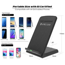Load image into Gallery viewer, Portable Size with Gi Certified Compatible with All Qi Enabled Phones a Punkcase Galaxy S9 S9+ Galaxy Note 8 Galaxy S8 S8+ Galaxy Note FE Galaxy S7 S7 Edge Galaxy Note 5 Galaxy S6 S6 Edge Fast Charge QC 2.0 & 3.0 110mm 7 iPhone 8 iPhone 8+ iPhone X