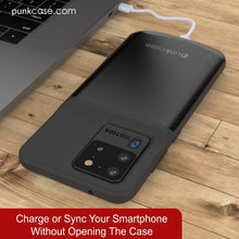 Charger l'image dans la galerie, PunkJuice S20 Ultra Battery Case All Black - Fast Charging Power Juice Bank with 6000mAh (Color in image: Patterned Black)