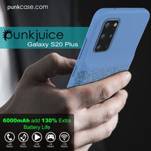 Charger l'image dans la galerie, PunkJuice S20+ Plus Battery Case Patterned Blue - Fast Charging Power Juice Bank with 6000mAh (Color in image: All Blue)
