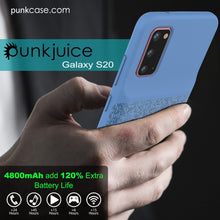 Charger l'image dans la galerie, PunkJuice S20 Battery Case Patterned Blue - Fast Charging Power Juice Bank with 4800mAh