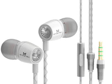 Load image into Gallery viewer, Wired 3.5MM Headphones Earphones, Ghostek® Turbine White Series Wired Earbuds | Built-In Microphone (Color in image: white)