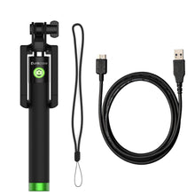 Charger l'image dans la galerie, Selfie Stick - Green, Extendable Monopod with Built-In Bluetooth Remote Shutter (Color in image: Green)