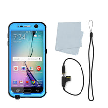 Load image into Gallery viewer, Galaxy S6 Waterproof Case PunkCase StudStar Light Blue Thin 6.6ft Underwater IP68 Shock/Dirt Proof (Color in image: black)