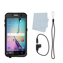 Load image into Gallery viewer, Galaxy S6 Waterproof Case PunkCase StudStar Black Thin 6.6ft Underwater IP68 Shock/Dirt/Snow Proof (Color in image: light blue)