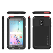 Charger l'image dans la galerie, Note 4 Case, Punkcase® METALLIC Series BLACK w/ TEMPERED GLASS | Aluminum Frame (Color in image: Red)
