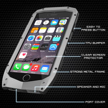 Charger l'image dans la galerie, iPhone 6s/6 Case, Punkcase Metallic PRO Silver Series Cover W/ Attached Screen Protector | Touch-ID (Color in image: Black)