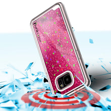 Load image into Gallery viewer, S7 Edge Case, PunkCase LIQUID Pink Series, Protective Dual Layer Floating Glitter Cover (Color in image: teal)