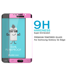 Load image into Gallery viewer, Galaxy S6 Edge Pink Tempered Glass Screen Protector, PUNKSHIELD \0.33mm Thick 9H Glass (Color in image: White)