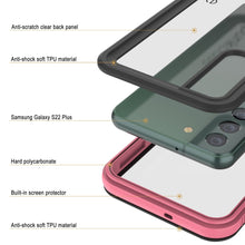 Charger l'image dans la galerie, Anti-scratch clear back panel Anti-shock soft TPU material Samsung Galaxy S22 Plus Hard polycarbonate Built-in screen protector Anti-shock soft TPU material (Color in image: black)