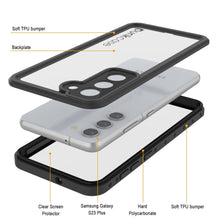 Charger l'image dans la galerie, Coque étanche Galaxy S23+ Plus PunkCase StudStar claire et fine, résistante à l'eau jusqu'à 6,6 pieds sous l'eau, IP68, protège contre les chocs/neige.