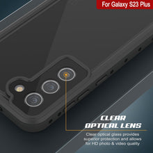 Charger l'image dans la galerie, Coque étanche Galaxy S23+ Plus PunkCase StudStar, couleur noire, fine, résistance à l'eau jusqu'à 6,6 pieds, IP68 certifiée pour protéger contre les chocs, la neige.