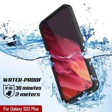 Charger l'image dans la galerie, Coque étanche Galaxy S23+ Plus PunkCase StudStar, couleur noire, fine, résistance à l'eau jusqu'à 6,6 pieds, IP68 certifiée pour protéger contre les chocs, la neige.