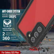 Charger l'image dans la galerie, Étui étanche Galaxy S23+ Plus PunkCase StudStar Rouge mince sous-marin de 6,6 pieds résistant aux chocs/neige IP68.