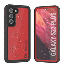 Charger l'image dans la galerie, Étui étanche Galaxy S23+ Plus PunkCase StudStar Rouge mince sous-marin de 6,6 pieds résistant aux chocs/neige IP68.