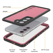 Load image into Gallery viewer, Étui étanche Galaxy S23+ Plus PunkCase StudStar rose mince 6,6 pieds de profondeur IP68 résistant aux chocs/neige